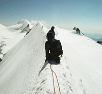 A Lyskamm cscsra vezet gerinc (mr visszafel)