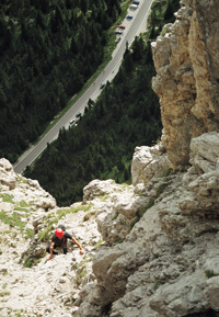 Sziklamszs a Dolomitok -ban. (Sella csoport) - Ciavazes (Gamsband) 300m IV-es