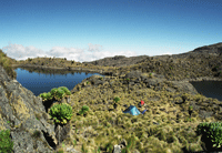 Mount kenya - Chogoria route (Hall Tarns, Mintos hut) Táborhely 4300 méteren